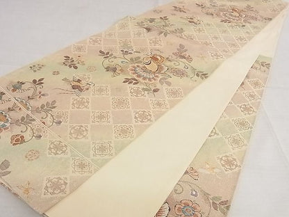 平和屋着物◎六通柄袋帯 唐織 鴛鴦瑞花文 金糸 引箔 正絹 逸品 AAAI8266Ajz