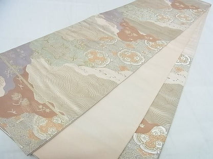 平和屋着物◎六通柄袋帯 道長有職文 金銀糸 正絹 逸品 AAAI8302Ajz