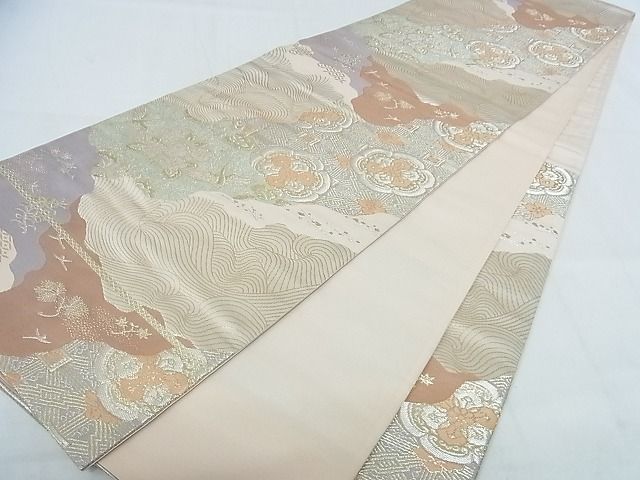 平和屋着物◎六通柄袋帯 道長有職文 金銀糸 正絹 逸品 AAAI8302Ajz