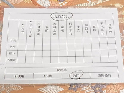 平和屋着物◎六通柄袋帯 唐織 花蝶丸文 金糸 正絹 逸品 AAAI6294Ajz