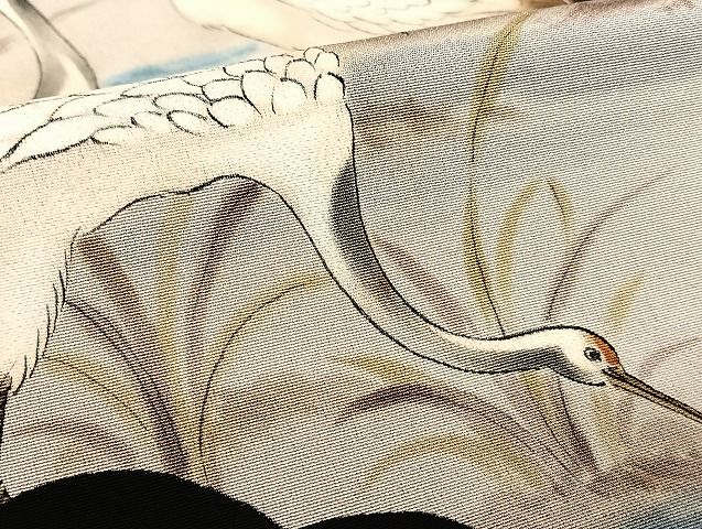 平和屋着物□豪華黒留袖 作家物 手描き 群鶴文 暈し染め