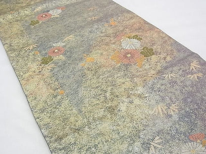 平和屋着物◎六通柄袋帯 花ごころ 金糸 引箔 逸品 BAAG8516fk