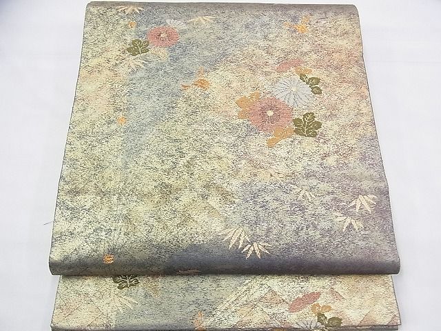 平和屋着物◎六通柄袋帯 花ごころ 金糸 引箔 逸品 BAAG8516fk