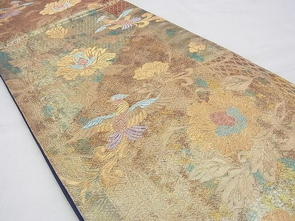 平和屋着物◎六通柄袋帯 鳳凰花唐草文 金糸 逸品 BAAG8505fk