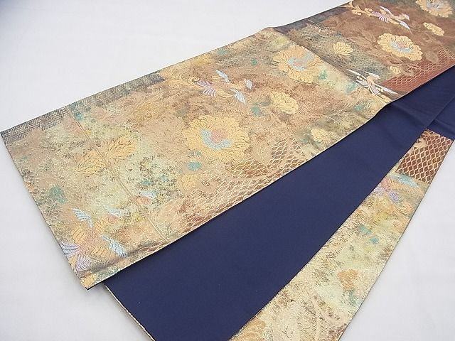 平和屋着物◎六通柄袋帯 鳳凰花唐草文 金糸 逸品 BAAG8505fk
