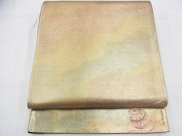 平和屋着物◎六通柄袋帯 道長文様 ワンポイント 手毬 金糸 逸品 BAAH5834fk