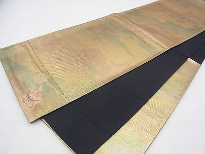 平和屋着物◎六通柄袋帯 道長文様 ワンポイント 手毬 金糸 逸品 BAAH5834fk