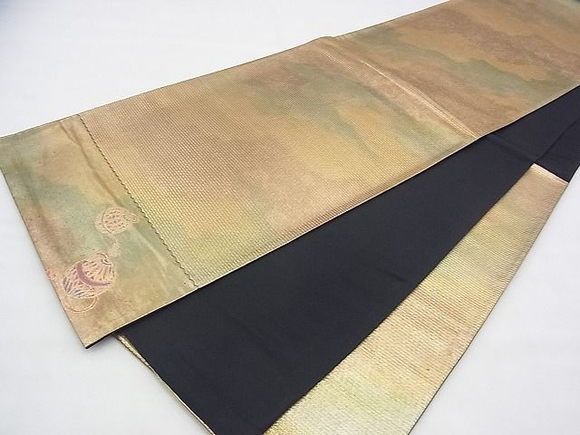 平和屋着物◎六通柄袋帯 道長文様 ワンポイント 手毬 金糸 逸品 BAAH5834fk