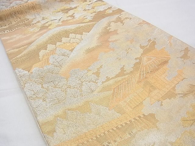 平和屋着物◎佐賀錦 六通柄袋帯 古都の四季 金糸 逸品 BAAH5848fk