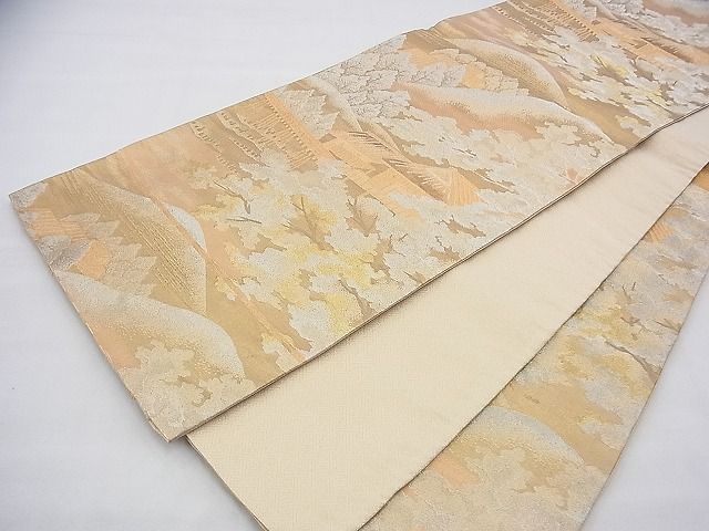 平和屋着物◎佐賀錦 六通柄袋帯 古都の四季 金糸 逸品 BAAH5848fk