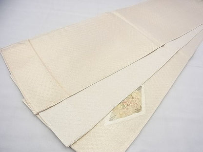 平和屋着物◎佐賀錦 太鼓柄袋帯 向かい鶴菱天井文様 金銀糸 逸品 BAAG8521fk