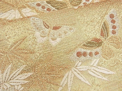 平和屋着物◎六通柄袋帯 唐織 舞蝶松竹梅 金糸 逸品 BAAH5856fk