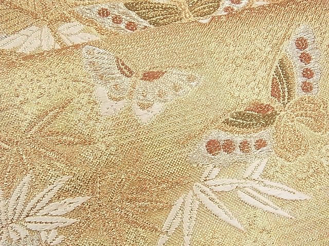 平和屋着物◎六通柄袋帯 唐織 舞蝶松竹梅 金糸 逸品 BAAH5856fk