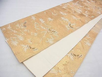 平和屋着物◎六通柄袋帯 唐織 舞蝶松竹梅 金糸 逸品 BAAH5856fk