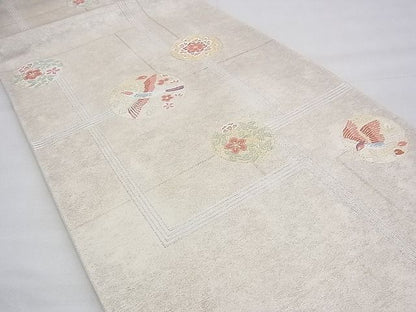 平和屋着物◎六通柄袋帯 唐織 正倉院絹衣 金糸 逸品 BAAG8563fk