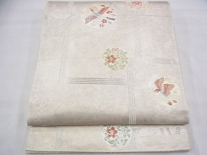平和屋着物◎六通柄袋帯 唐織 正倉院絹衣 金糸 逸品 BAAG8563fk