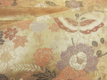 平和屋着物◎六通柄袋帯 献上取段蒔絵文 彩箔 金糸 逸品 BAAH5884fk