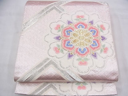 平和屋着物◎六通柄袋帯 唐織 正倉院檜垣文様 金銀糸 逸品 BAAG8571fk