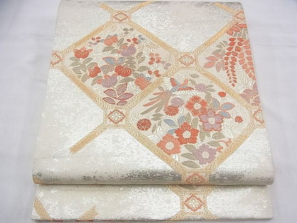 平和屋着物◎六通柄袋帯 唐織 正倉院御文 金銀糸 逸品 BAAH5893fk