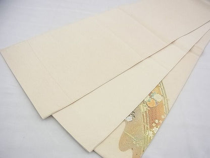 平和屋着物◎太鼓柄袋帯 流水渡橋花鳥文 金銀彩 逸品 BAAG8116fk