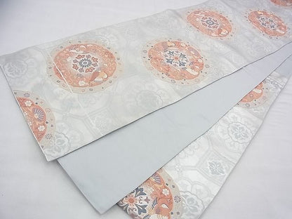 平和屋着物◎六通柄袋帯 唐織 正倉院花鳥文 金銀糸 逸品 BAAG8111fk