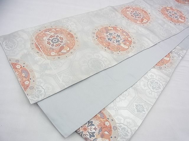 平和屋着物◎六通柄袋帯 唐織 正倉院花鳥文 金銀糸 逸品 BAAG8111fk