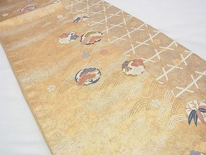 平和屋着物◎六通柄袋帯 唐織 松竹梅 金糸 逸品 BAAG8182fk