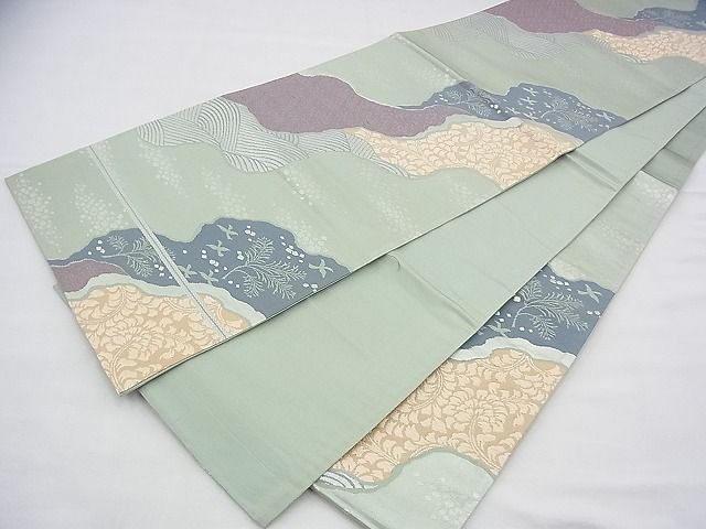 平和屋着物◎六通柄袋帯 道長吉祥文 銀糸 逸品 BAAG8170fk