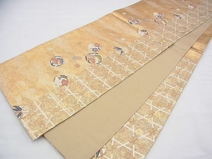 平和屋着物◎六通柄袋帯 唐織 松竹梅 金糸 逸品 BAAG8182fk
