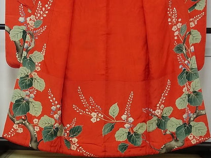 平和屋本店●極上　アンティーク　大正ロマン　振袖　相良刺繍　駒刺繍　鳳凰枝花文　金糸　逸品　CZAA0661s4