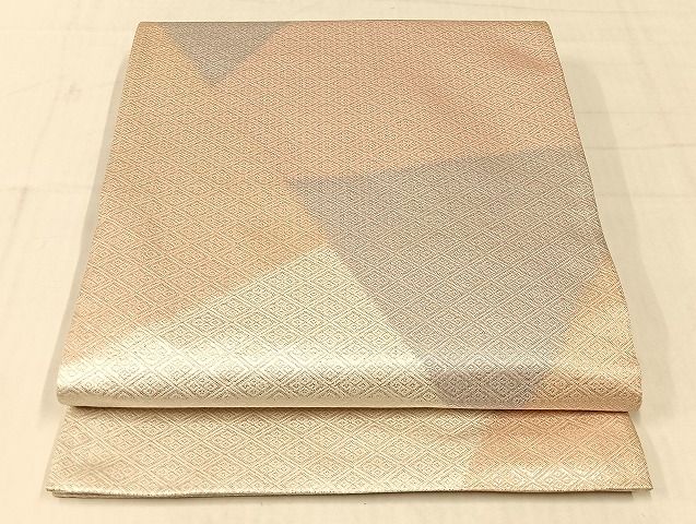 平和屋着物◎佐賀錦 全通柄袋帯 切嵌文様 銀糸 正絹 逸品 AAAI5236Bsw