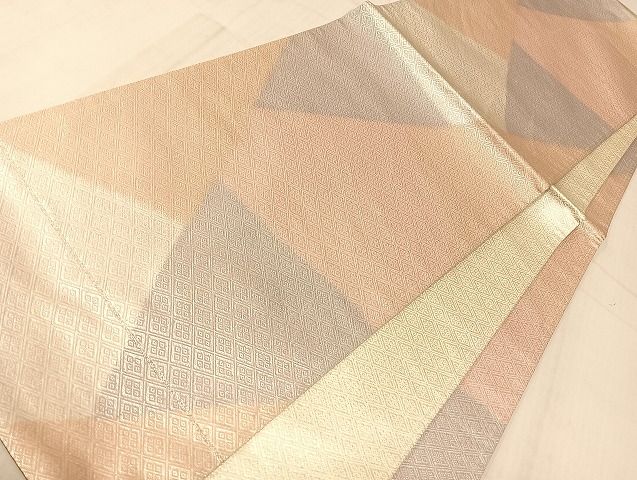 平和屋着物◎佐賀錦 全通柄袋帯 切嵌文様 銀糸 正絹 逸品 AAAI5236Bsw