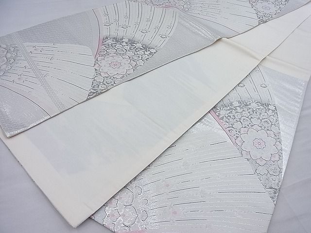 平和屋着物◎六通柄袋帯 唐織 正倉院文様 銀糸 逸品 BAAH0372ea