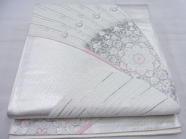 平和屋着物◎六通柄袋帯 唐織 正倉院文様 銀糸 逸品 BAAH0372ea