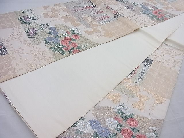 平和屋着物◎六通柄袋帯 唐織 光悦匠模様 金糸 逸品 BAAH4143ea