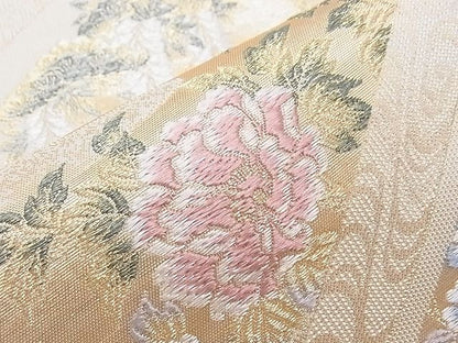 平和屋着物■六通柄袋帯 唐織 斜霞取桃山薫香 金糸 逸品 CAAF8624th