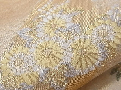 平和屋着物■六通柄袋帯 唐織 斜霞取桃山薫香 金糸 逸品 CAAF8624th