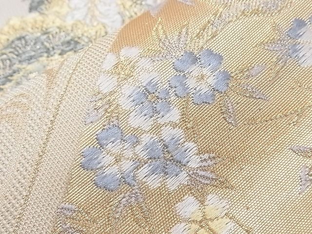 平和屋着物■六通柄袋帯 唐織 斜霞取桃山薫香 金糸 逸品 CAAF8624th