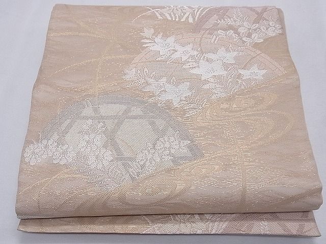 平和屋着物■夏物 六通柄袋帯 流水籬秋草文 金銀糸 逸品 CAAF8526th