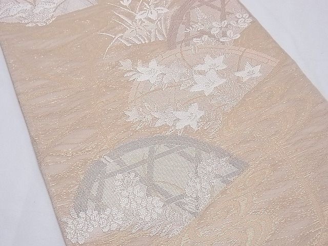 平和屋着物■夏物 六通柄袋帯 流水籬秋草文 金銀糸 逸品 CAAF8526th