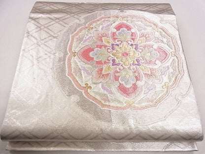 平和屋着物◎六通柄袋帯 雪輪正倉院花文 金銀糸 逸品 CAAG1844eg