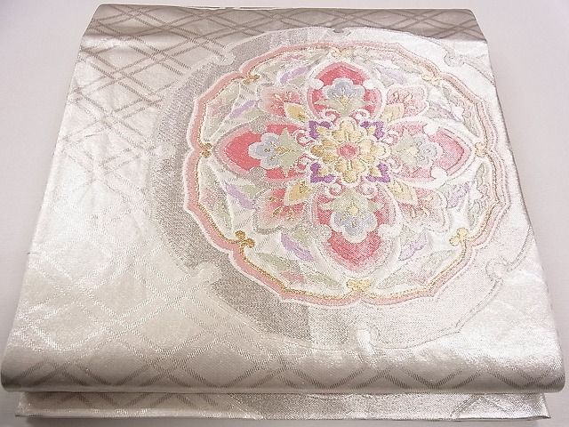 平和屋着物◎六通柄袋帯 雪輪正倉院花文 金銀糸 逸品 CAAG1844eg