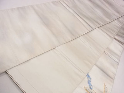 平和屋着物◎六通太鼓柄袋帯 刺繍 唐草舞花文 金銀糸 逸品 CAAG1843eg