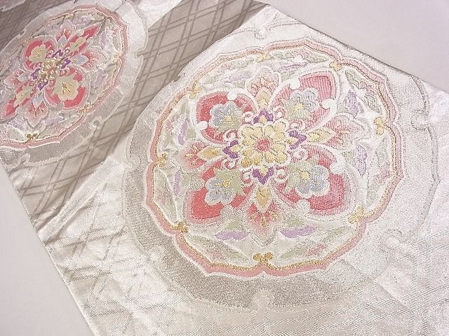 平和屋着物◎六通柄袋帯 雪輪正倉院花文 金銀糸 逸品 CAAG1844eg