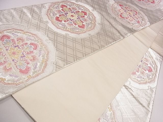 平和屋着物◎六通柄袋帯 雪輪正倉院花文 金銀糸 逸品 CAAG1844eg