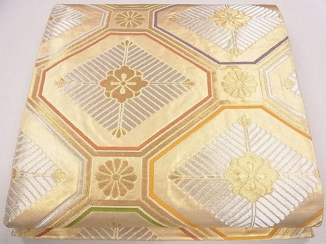 平和屋着物◎六通柄袋帯 みかげ 格天井菱花文 金銀糸 逸品 CAAG1914eg