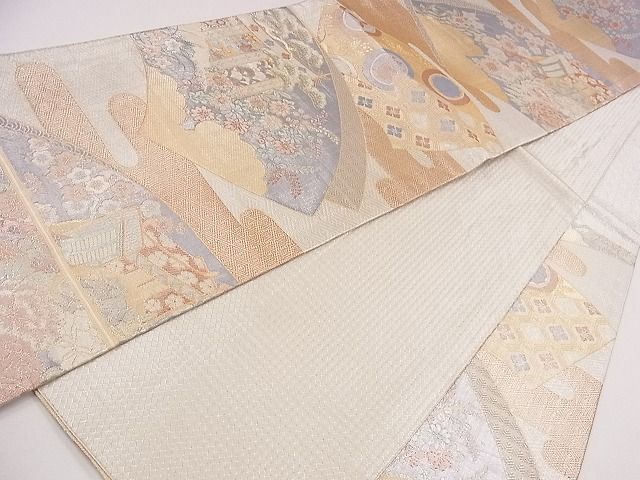平和屋着物◎六通柄袋帯 宝珠本佐賀錦 九百錦 金銀糸 逸品 CAAG1894eg