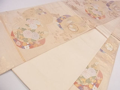 平和屋着物◎六通柄袋帯 唐織 草花文 金糸 逸品 CAAG1890eg