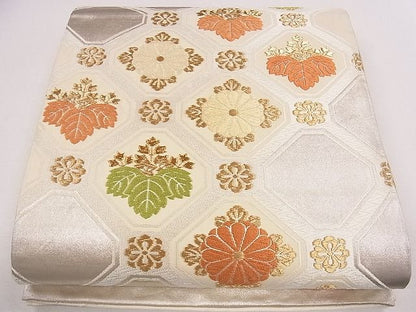 平和屋着物◎六通柄袋帯 唐織 天井菊桐文 金銀糸 逸品 CAAG1897eg