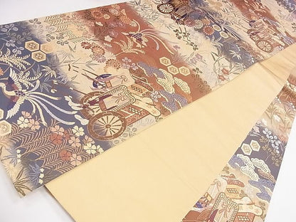 平和屋着物◎六通柄袋帯 唐織 豊公賀華能調紋 金糸 逸品 CAAG1889eg